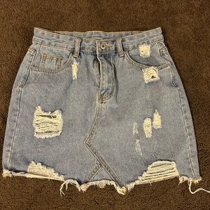 SHEIN Ripped Jean Skirt